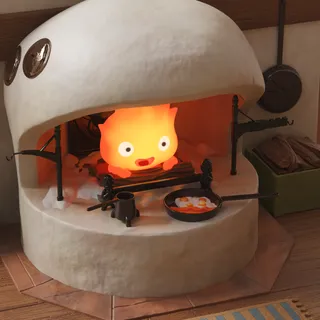 Cute Calcifer Fireplace Diorama Lamp