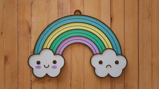 Cute Clouds & Rainbow Keychain