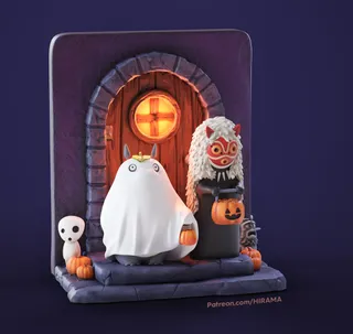 Halloween - Spooky Ghibli diorama