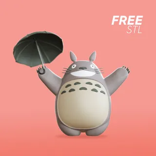 Happy Totoro With Umbrella