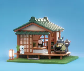 Totoro And No Face House Diorama