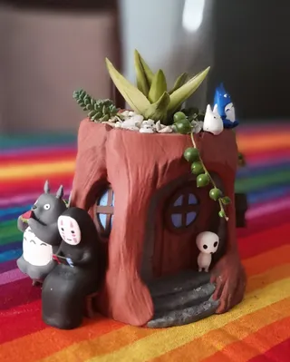 Totoro Treehouse Flower Pot / Organizer
